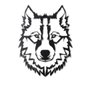 Wallity Wolf v11 Escultura de pared de metal negra